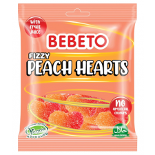 Bebeto Fizzy Peach Hearts 150g