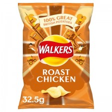 Retail Pack Walkers Roast Chicken Crisps 32 x 32.5g Pack Box