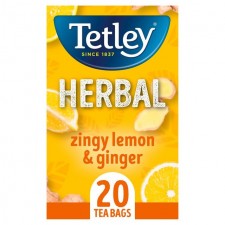 Tetley Herbal Zingy Lemon and Ginger 20 Teabags