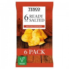 Tesco Ready Salted Crisps 6 Pack