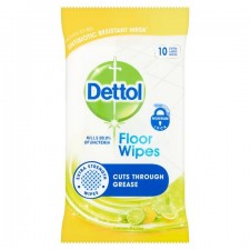 Dettol Power and Fresh Floor Wipes Lemon and Lime 10 Pack