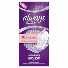 Always Fresh Scented Liners Single Wrapped 20 per pack
