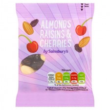 Sainsburys Almonds Raisins and Cherries 35g