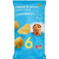Sainsburys Crisps Cheese and Onion 6 x 25g