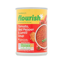 Sainsburys Tomato Red Pepper and Lentil Soup 400g