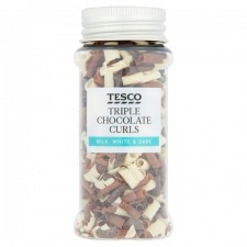 Tesco Triple Chocolate Curls Cake Decoration 30g.