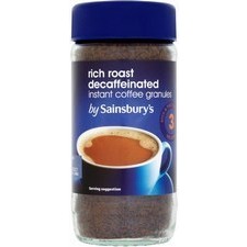 Sainsburys Rich Roast Decaffeinated Coffee Granules 100g