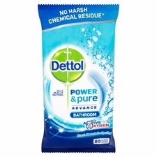 Dettol Power and Pure Bathroom Wipes 70 Pack