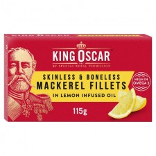 King Oscar Skinless Boneless Mackerel in lemon infused oil 115g