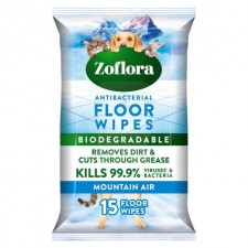 Zoflora Antibacterial Floor Wipes Mountain Air 15 Pack