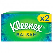 Kleenex Balsam Regular White Tissues Twin Pack 2 x 64 per pack