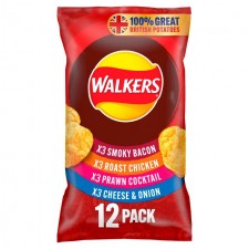 Walkers Meaty Variety Crisps 12 Pack