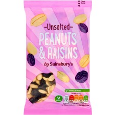 Sainsburys Peanuts and Raisins Unsalted 200g