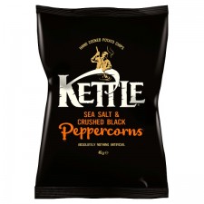 Retail Pack Kettle Chips Sea Salt with Black Peppercorns 18 x 40g Box
