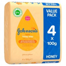 Johnsons Baby Soap with Honey 4 Bar Pack