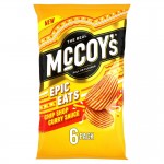 McCoys Epic Eats Chip Shop Curry Sauce Flavour Ridge Cut 6 pack