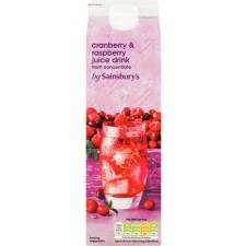 Sainsburys Cranberry and Raspberry Juice Drink 1L Carton