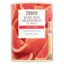 Tesco Ruby Red Grapefruit Segments In Juice 411g tin