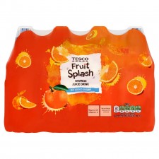 Tesco Fruit Splash No Added Sugar Orange Drink 12 x 250ml Bottles