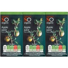 Sainsburys So Organic Apple Juice 3 x 200ml Cartons