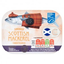 Sainsburys Taste the Difference Smoked Scottish Mackerel Sweetcured 110g