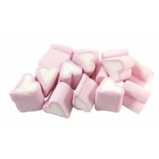 Kingsway Pink and White Mini Heart Mallows 1kg