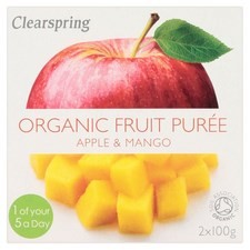 Clearspring Organic Apple and Mango Fruit Puree 2 X 100g