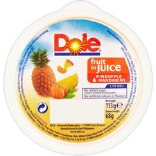 Dole Pineapple and Mandarins In Juice 113g