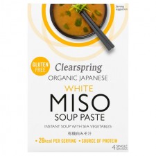 Clearspring Organic White Miso Soup Paste with Sea Vegetables 4 x 15g