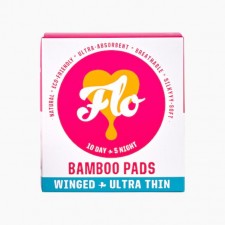 FLO Natural Bamboo Pad Day And Night Pack  Winged And Ultra Thin 15 per pack