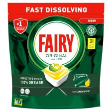 Fairy Lemon All In One Dishwasher Tablets Lemon 31 per pack