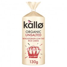 Kallo Organic Fairtrade Rice Cakes No Added Salt 130g