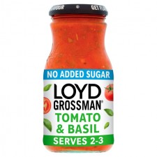 Loyd Grossman No Added Sugar Tomato And Basil Sauce 350g