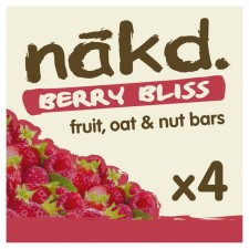 Nakd Berry Bliss Fruit Nut And Oat Bars 4 pack