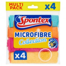 Spontex Microfibre Cloths Value Pack 4 per pack