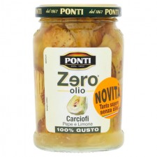 Ponti Zero Olio Pepper And Lemon Artichokes 314ml