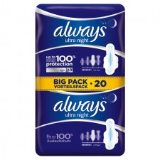 Always Ultra Night Sanitary Towels with Wings 2 x 10 per pack