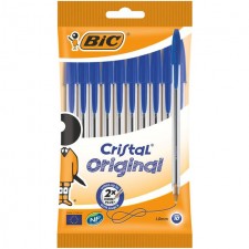 Bic Cristal Ball Pens Blue 10 Pack