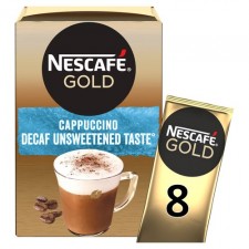 Nescafe Gold Unsweetened Decaffeinated Cappuccino 8 Sachets