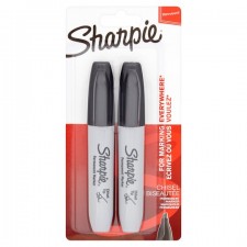 Sharpie Permanent Marker Black Chisel Tip 2 Pack