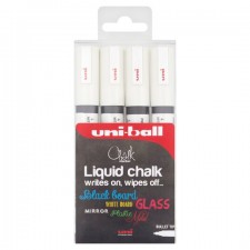 Uni Ball Liquid Chalk Markers White 4 Pack