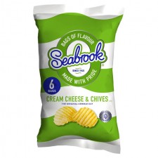 Seabrook Crinkle Cut Cream Cheese and Chive Crisps 6 pack