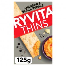 Ryvita Thins Cheddar And Cracked Black Pepper 125g