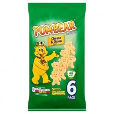 Pom Bear Cheese And Onion Snacks 6 Pack