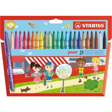 Stabilo Power Fibre Tip Colouring Pens 24 per pack