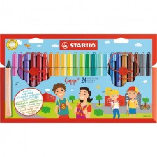 Stabilo Cappi Fibre Tip Colouring Pens 24 per pack