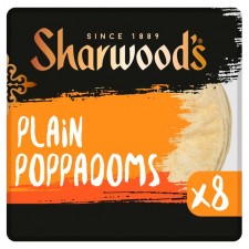 Sharwoods 8 Plain Poppadoms Ready To Eat