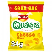 Retail Pack Walkers Grab Bag Quavers Cheese 30 x 34g Pack Box