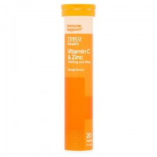 Tesco Effervescent Vitamin C plus Zinc 20s