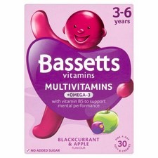 Bassetts 3-6 Multi Vitamin Plus Omega 3 Blackcurrant and Apple 30s